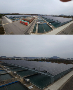 인천시, 수산정수장의 시설용량 2.6MW의 태양광 발전설비 운영 개시