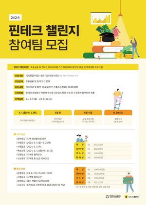 한국핀테크지원센터-카카오뱅크, 2024년 ‘핀테크 챌린지’ 참가자 모집