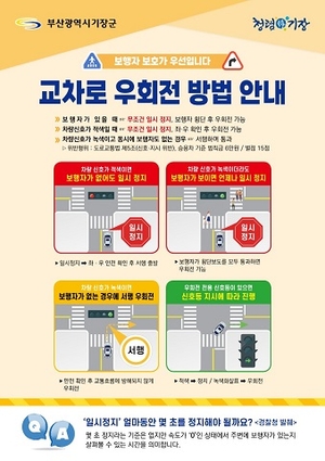 부산 기장군, ‘교차로 우회전 방법’ 집중 홍보