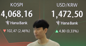 코스피, 미국발 기술주 하락에 2%대 하락...10만전자·60만닉스 깨져