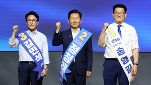김민석, 민주당 전대 첫 충청 경선 승리…金 45.05%·정청래 44.61%·송영길 10.34%