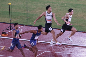예천군청 나마디 조엘진, 아시안게임서 한국新…실격 위기 딛고 400m 계주 동메달