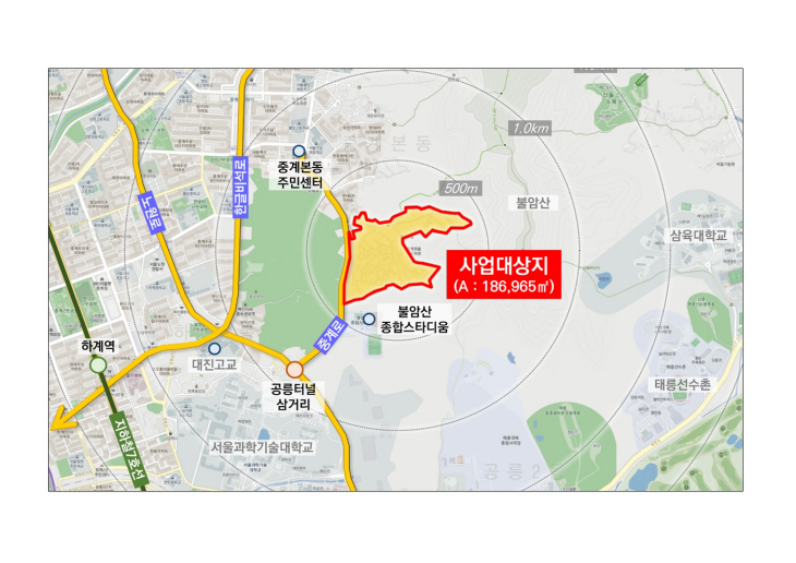 서울 백사마을 재개발 사업지 위치도