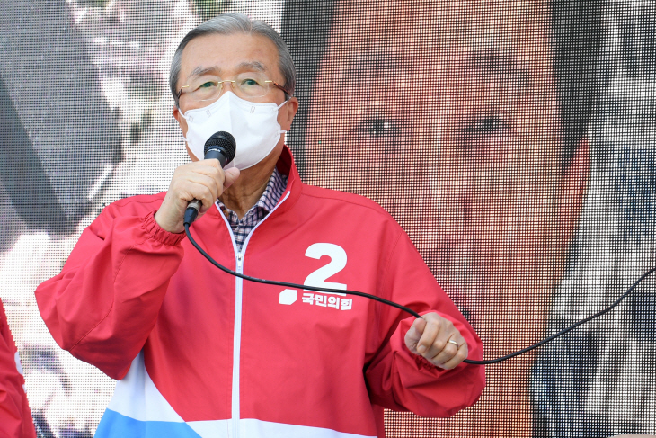 오세훈 지원유세하는 김종인 비상대책위원장