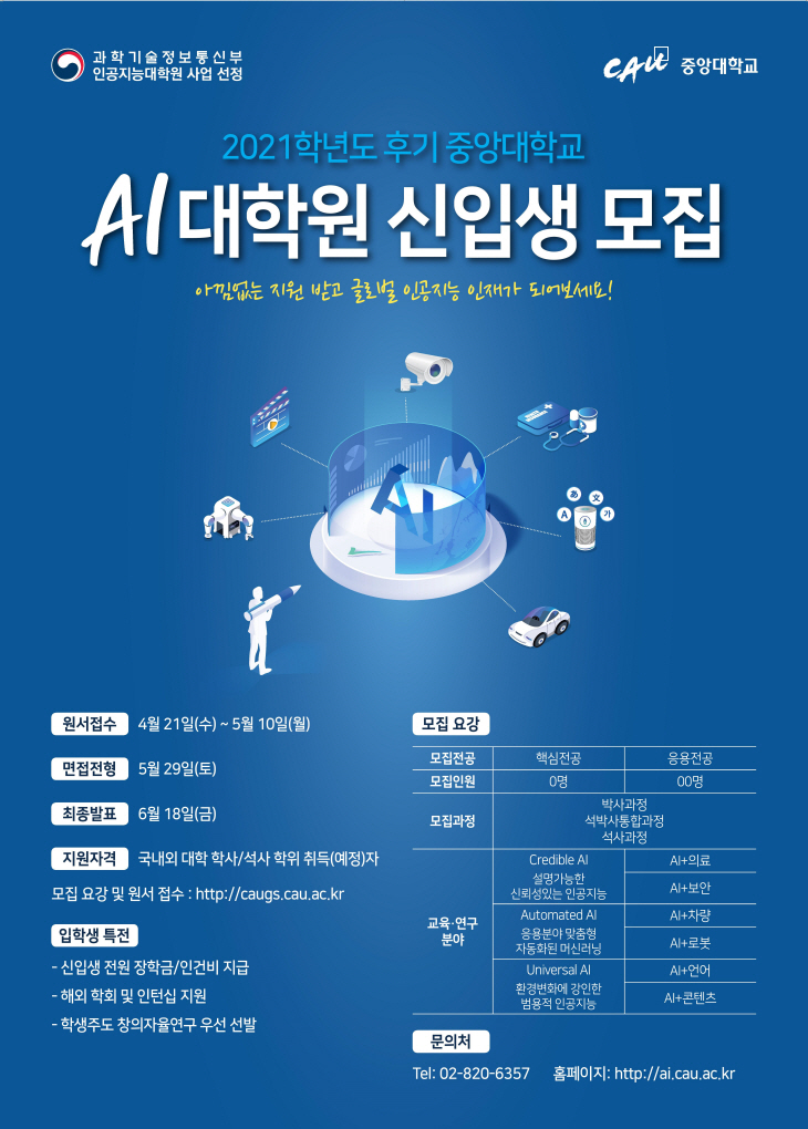 2021 중앙대학교 AI대학원 신입생 모집 포스터(고화질)