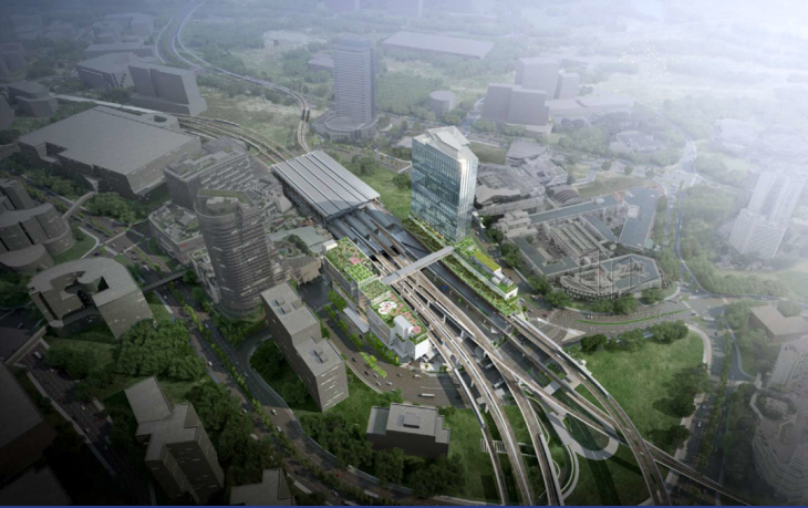 롯데건설 주롱 동부 지역 통합교통허브 조감도