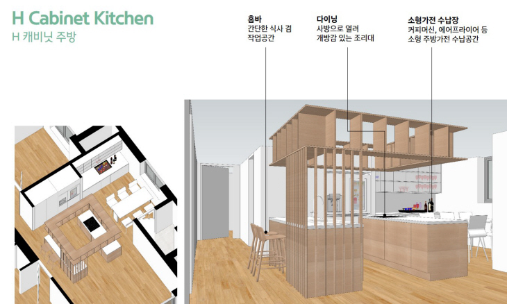 H Cabinet kitchen(H 캐비닛주방)