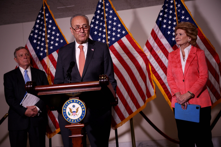 US-SENATE-MAJORITY-LEADER-SCHUMER-HOLDS-WEEKLY-NEWS-CONFERENCE