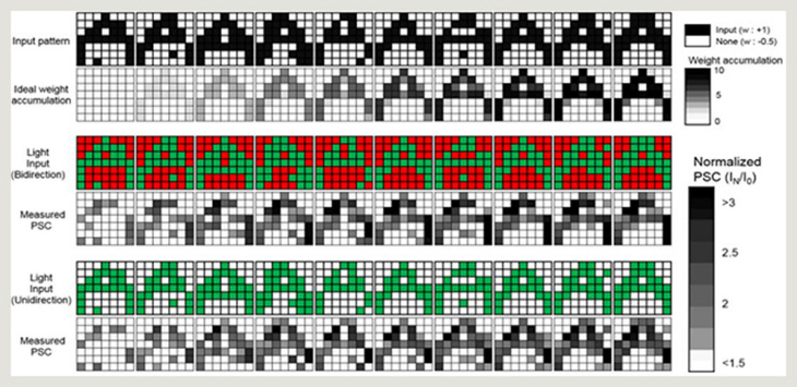 광 뉴로모픽 회로를 이용한 패턴 인식 작업 과정