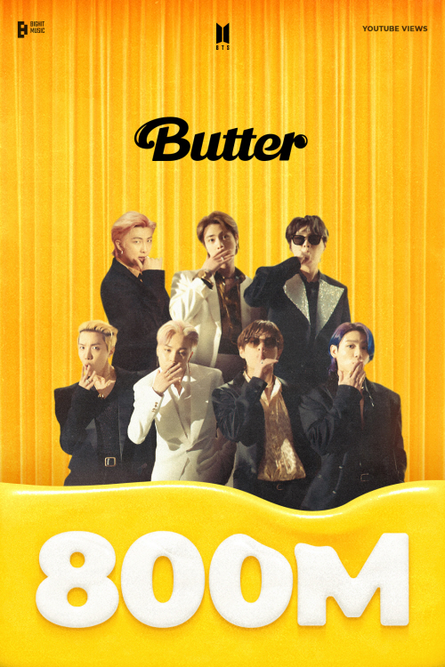 BTS '버터' 뮤비, 8억 뷰 돌파