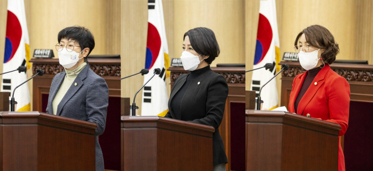 왼쪽부터 박은경-황은화-김유숙 의원