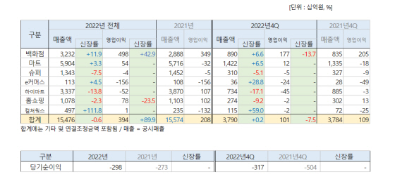 롯데쇼핑 실적 발표 자료