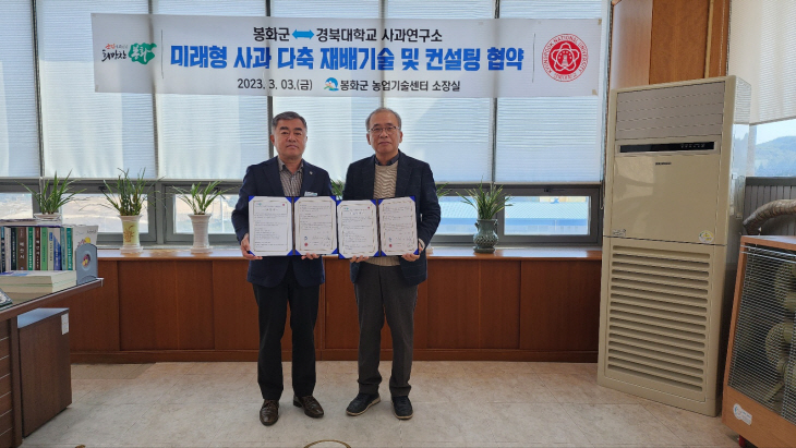 봉화군-경북대사과연구소 미래형 사과 다축 협약