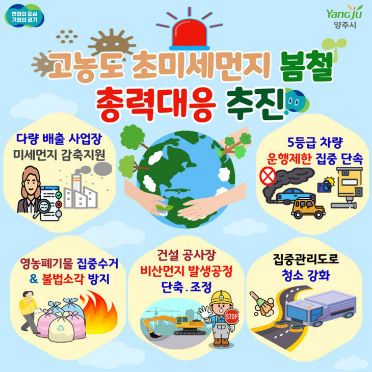양주시 3월 '미세먼지 총력대응' 포스터
