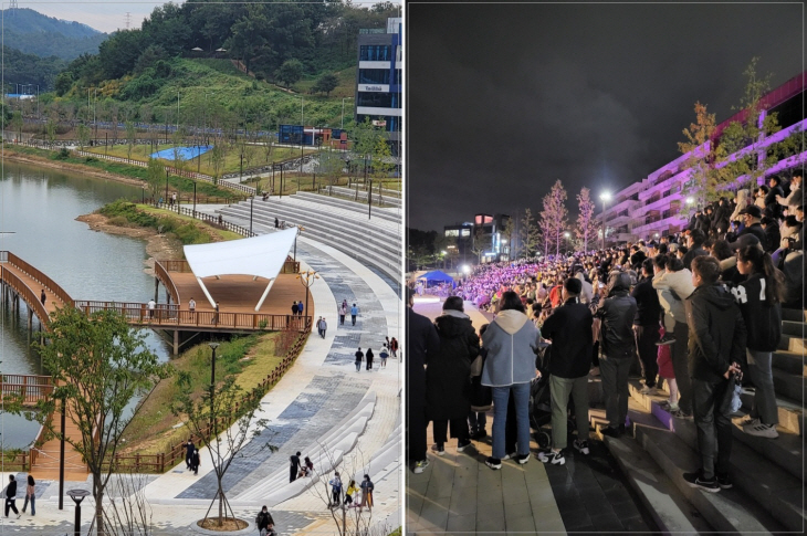 시흥 은계호수공원 야외무대 및 저녁 공연