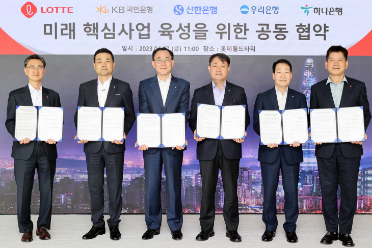 롯데, 국내 4대 시중은행