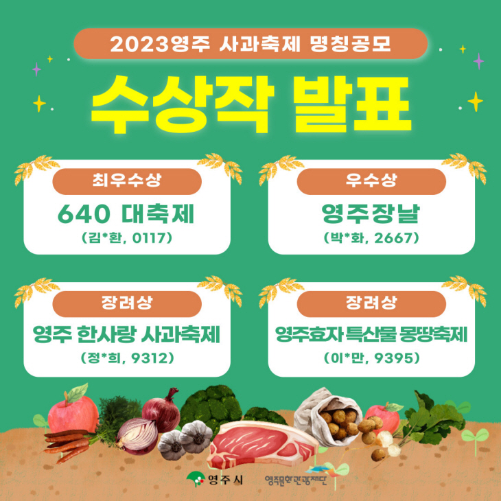 2023영주 사과축제 명칭공모 결과발표