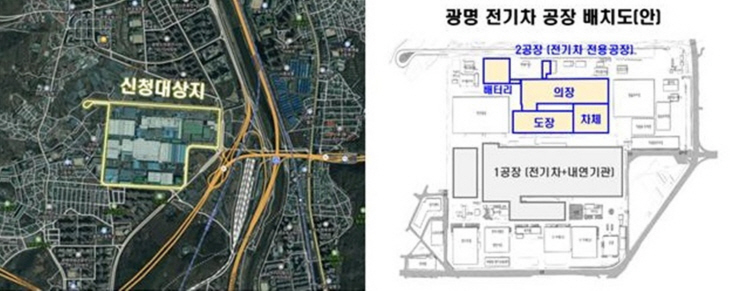 기아 오토랜드 광명 전기차 공장 위치-배치도