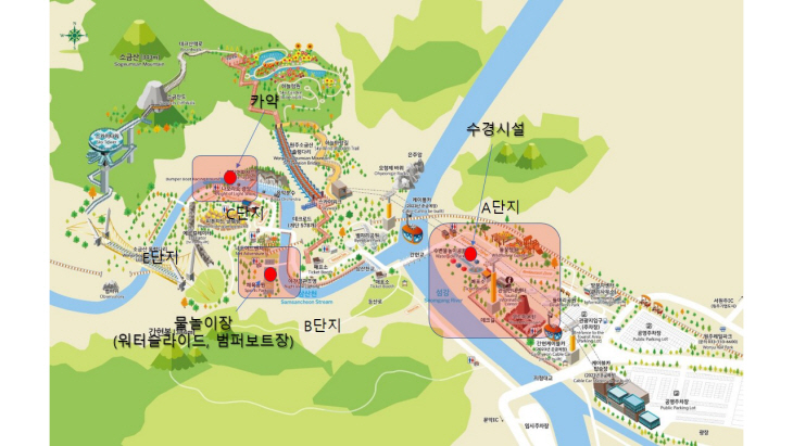 간현관광지, 수경시설