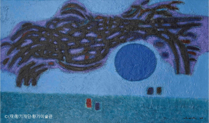 김환기, 산월, 캔버스에 유채, 97×162cm, 1960,