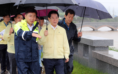 집중호우 범람 위험지역 보성 벌교천 방문1