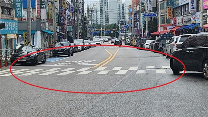 안양시 관양시장 주변 도로-주차상황