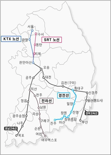 KTX노선도