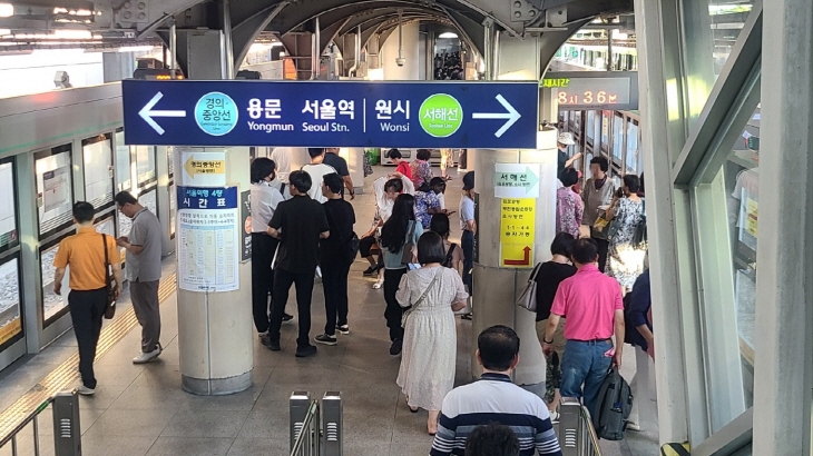 경의중앙선과 이어지는 대곡역 서해선 플랫폼