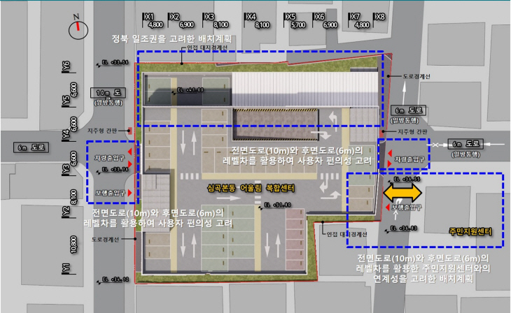 부천시 심곡본동 어울림복합센터 배치도