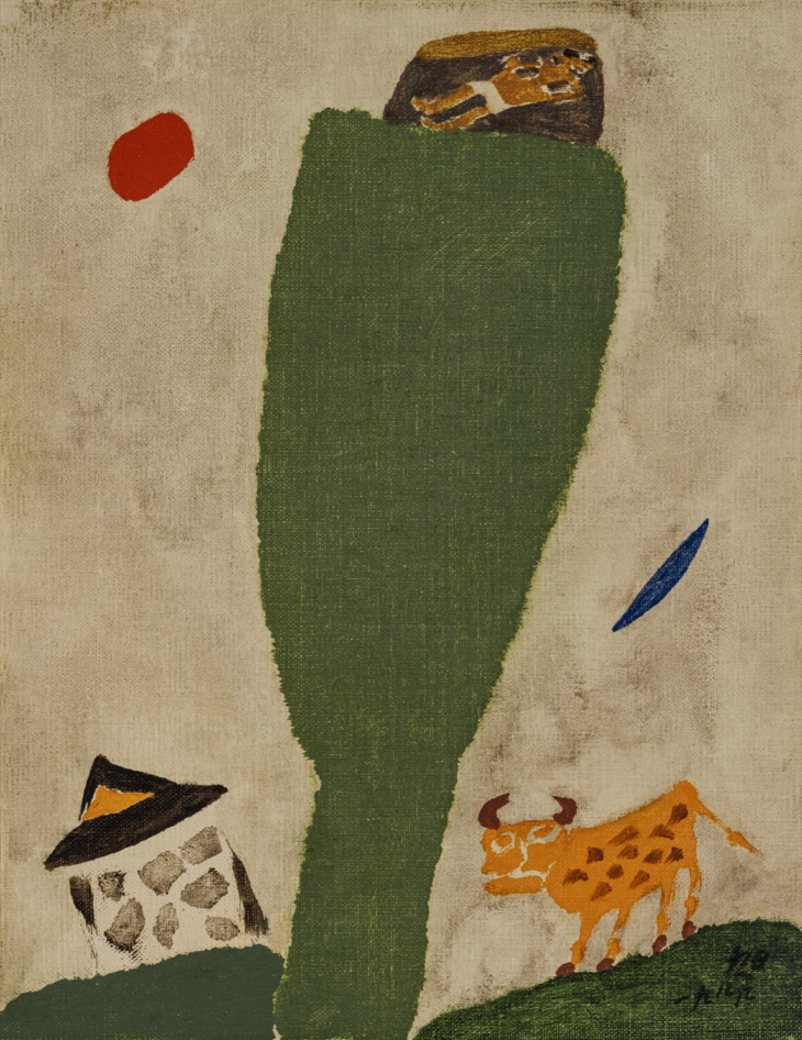 장욱진, 가로수, 캔버스에 유채, 41ⅹ32cm, 1989, 개인소장
