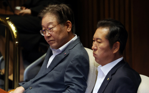 대정부 질문 참석한 이재명 대표