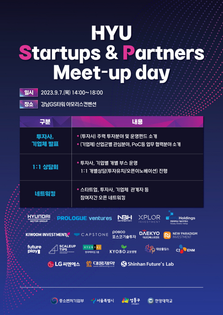한양대, Startups & Partners Meet-up Day
