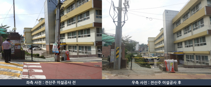 1-1 전신주 이설 전후 사진