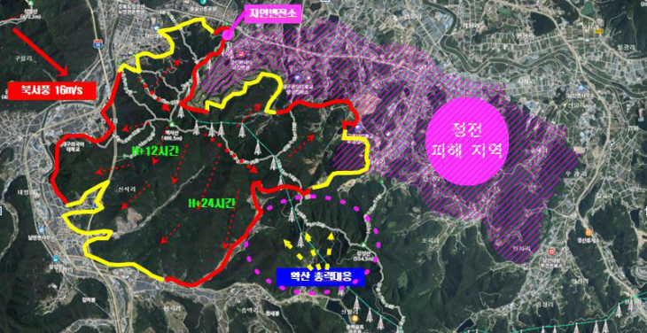 피해 상황도 및 주요 훈련 상황