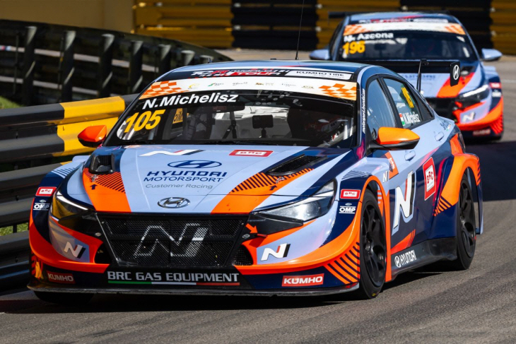 ‘2023 TCR 월드투어’ 마카오 대회에서 엘란트라 N TCR이 주행