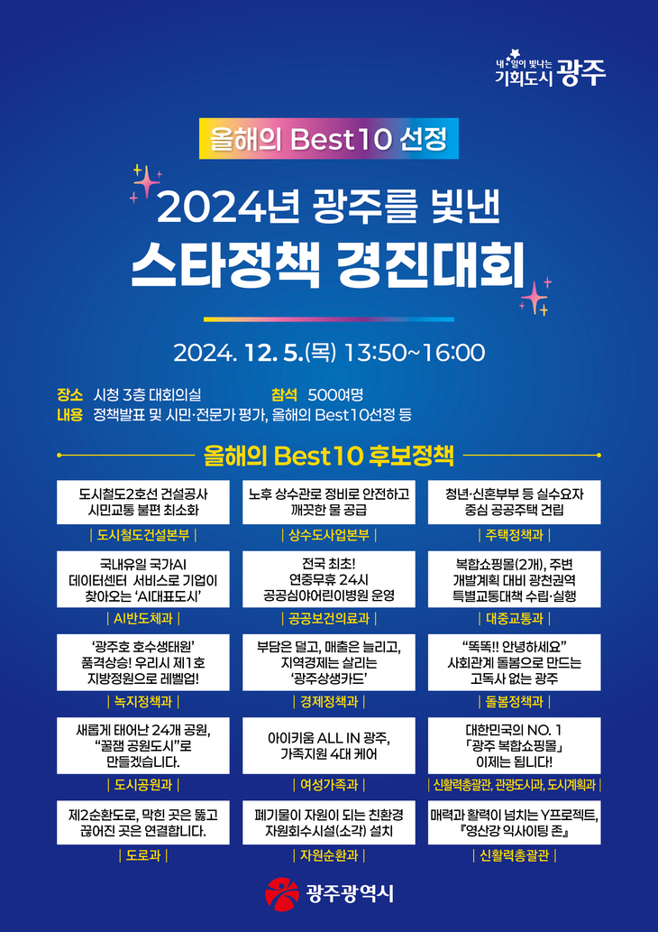 <b>광주</b>시, ‘2024 <b>스타</b><b>정책</b> 경진대회’ 개최
