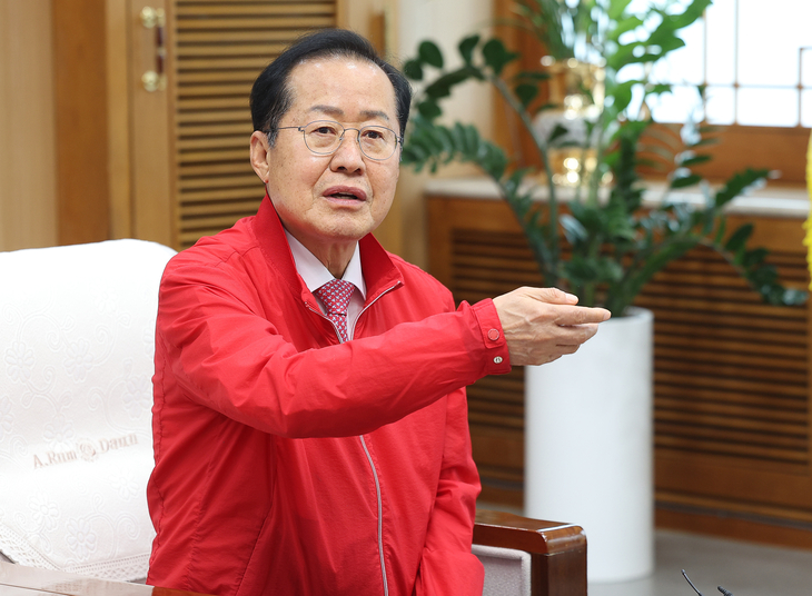 2021년 국민의힘 경선 정치자금 의혹 관련 홍준표 사진
