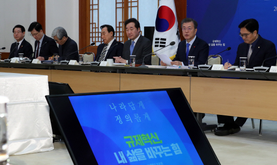 규제혁신토론회, 인사말하는 문 대통령