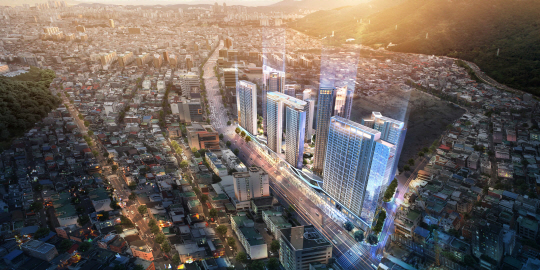 SK건설 대구 대명6동 44구역 재건축 수주_조감도(야경)