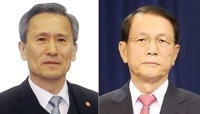김관진(왼쪽) 전 국방부 장관과 김기춘 전 대통령 비서실장