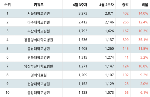 랭키파이 트렌드 지수 분석 데이터