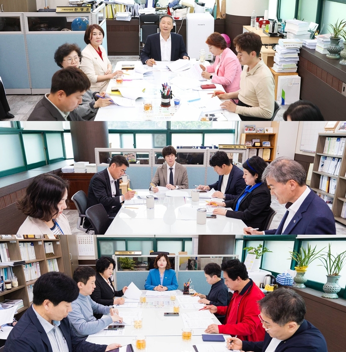 안산시의회 기획행정위원회-문화복지위원회-도시환경위원회(위부터) 20일 집행부와 간담회 개최