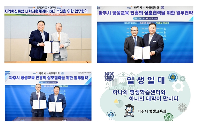 파주시-대학 평생교육 진흥 상호협력 업무협약 체결