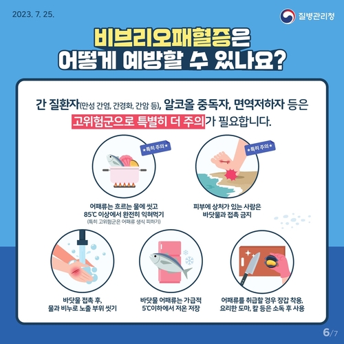 비브리오패혈증 예방수칙 안내 배너