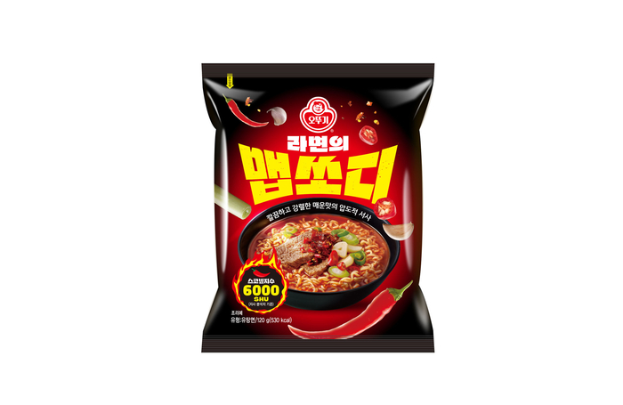 지난 7일 오뚜기가 출시한 내수용 매운 국물라면 제품 '라면의 맵쏘디'. 사진=오뚜기