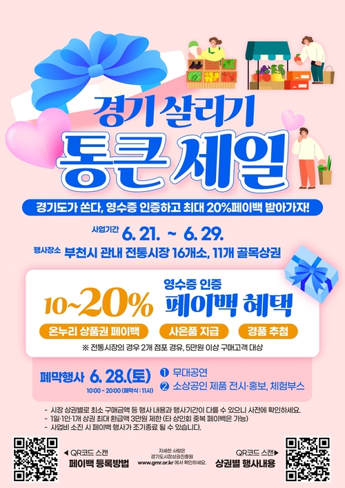 2025년 상반기 '경기살리기 통큰 세일' 안내 포스터