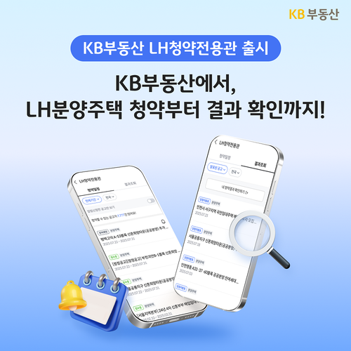 KB국민은행은 부동산 종합 플랫폼 'KB부동산'에서 공공 청약 정보를 통합 제공하는 'LH청약전용관' 서비스를 출시했다.