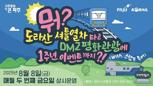 파주시 '도라산 셔틀열차' 1주년 이벤트 포스터