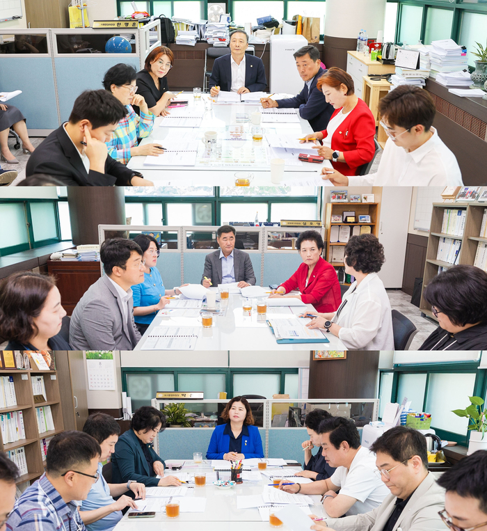 위부터 기획행정위원회, 문화복지위원회, 도시환경위원회 12일 집행부와 간담회 개최