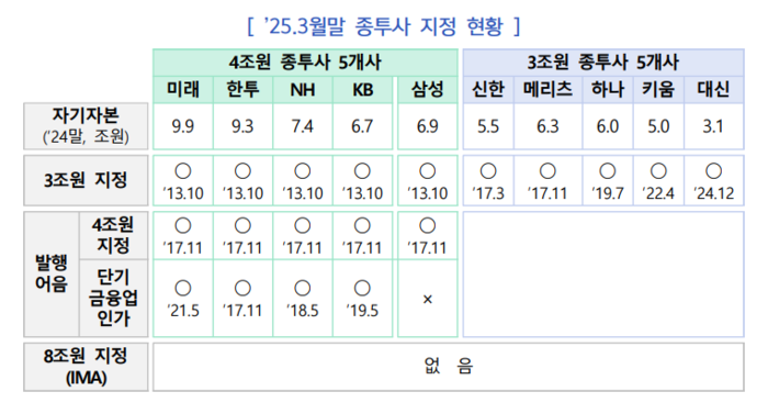 종투사 지정 현황